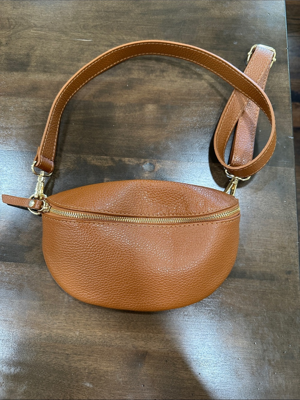 Diva’s Bag Classic Tan Genuine Leather Crossbody Bag Made in Italy